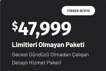 ycf digitalin yüksek seviye yıllık paket limitleri olmayan paket